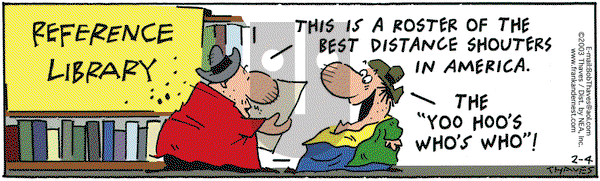 Frank and Ernest on Tuesday February 4, 2003 Comic Strip