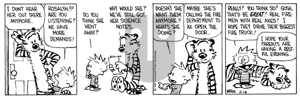 Calvin and Hobbes on Thursday February 16, 1989 Comic Strip
