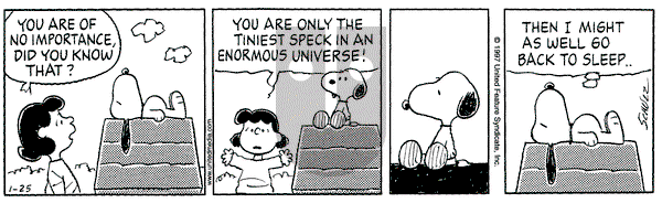 Peanuts on Saturday January 25, 1997 Comic Strip