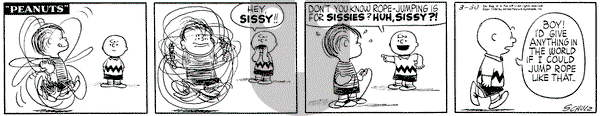 Peanuts on Friday March 30, 1956 Comic Strip