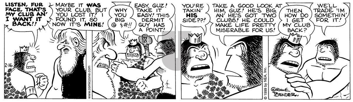 Alley Oop - Tuesday February 16, 1999 Comic Strip