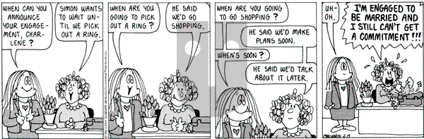 Cathy Classics on Wednesday February 19, 1992 Comic Strip