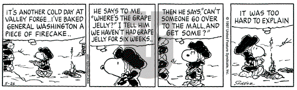 Peanuts on Monday May 26, 1997 Comic Strip