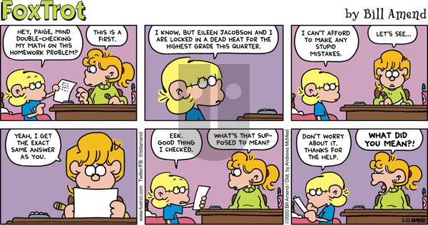 FoxTrot on Sunday February 23, 2020 Comic Strip