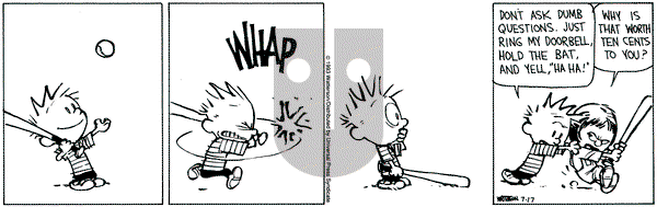 Calvin and Hobbes on Saturday July 17, 1993 Comic Strip