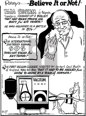Ripley's Believe It or Not on Friday September 17, 1999 Comic Strip