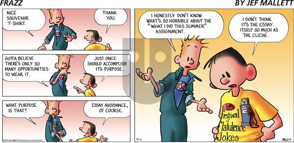 Frazz on Sunday September 11, 2016 Comic Strip