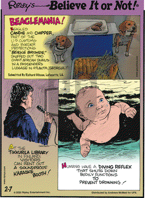 Ripley's Believe It or Not on Friday February 7, 2020 Comic Strip