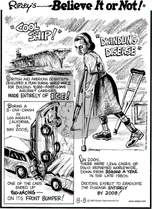 Ripley's Believe It or Not on Monday August 8, 2005 Comic Strip