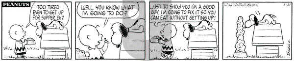 Peanuts on Saturday March 21, 1964 Comic Strip