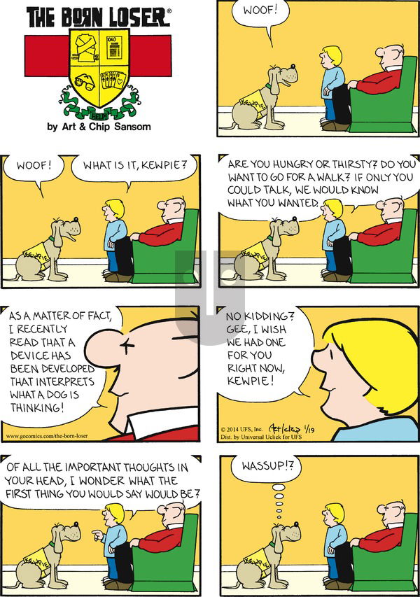 The Born Loser on Sunday January 19, 2014 Comic Strip