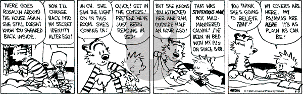 Calvin and Hobbes - Monday April 9, 1990 Comic Strip
