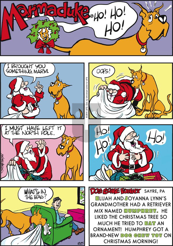 Marmaduke on Sunday December 25, 2016 Comic Strip