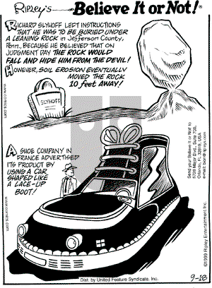 Ripley's Believe It or Not on Saturday September 18, 1999 Comic Strip
