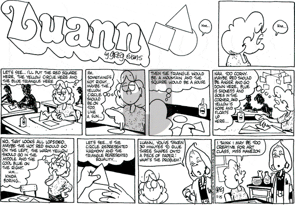 Luann on Sunday November 15, 1992 Comic Strip