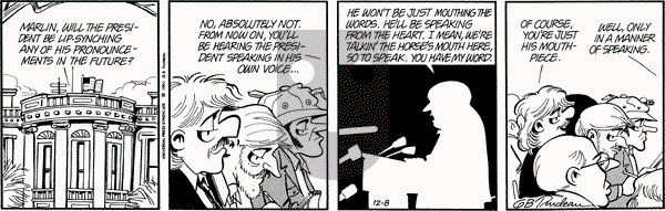 Doonesbury on Saturday December 8, 1990 Comic Strip