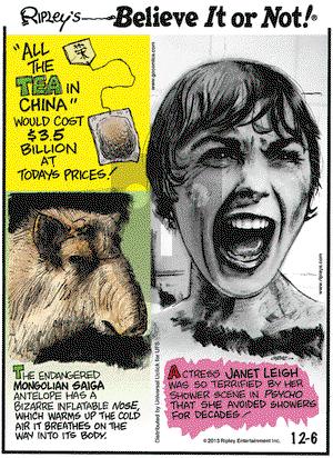 Ripley's Believe It or Not on Friday December 6, 2013 Comic Strip
