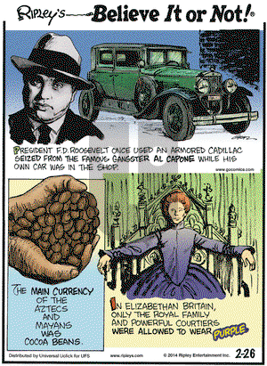 Ripley's Believe It or Not on Wednesday February 26, 2014 Comic Strip