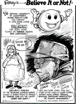 Ripley's Believe It or Not on Tuesday August 9, 2005 Comic Strip