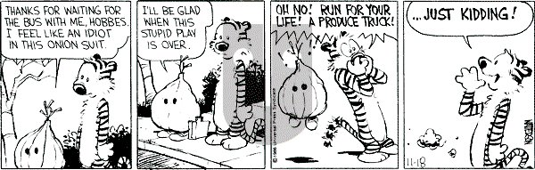 Calvin and Hobbes - Tuesday November 18, 1986 Comic Strip