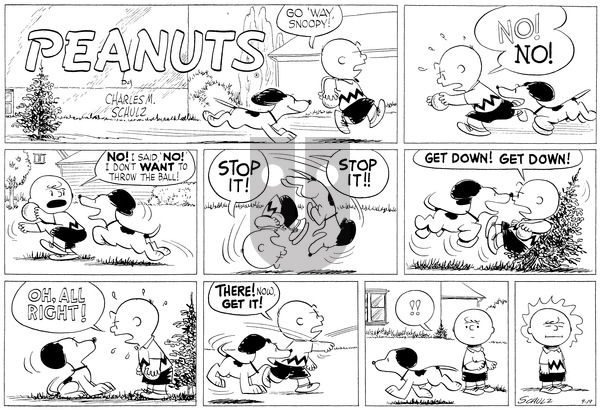 Peanuts on Sunday September 19, 1954 Comic Strip