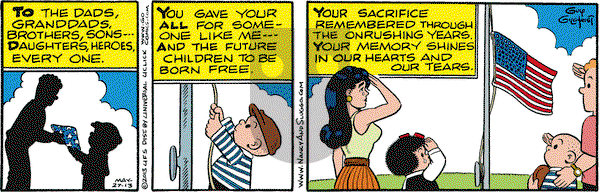 Nancy on Monday May 27, 2013 Comic Strip