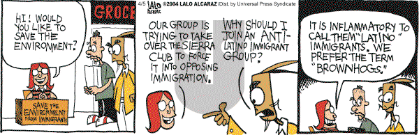 La Cucaracha on Monday April 5, 2004 Comic Strip