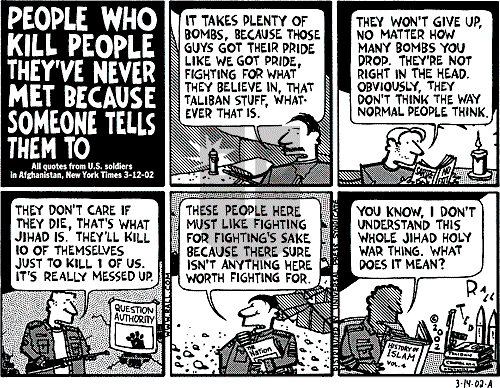 Ted Rall on Thursday March 14, 2002 Comic Strip