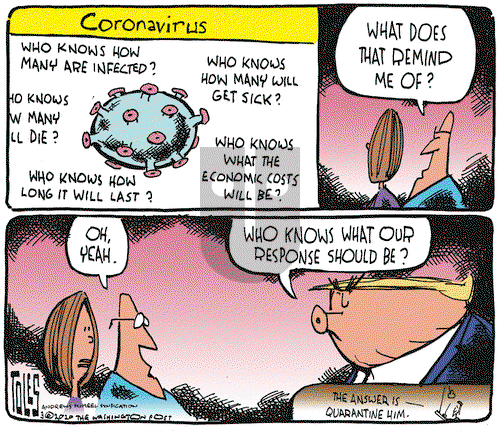 Tom Toles on Wednesday March 11, 2020 Comic Strip