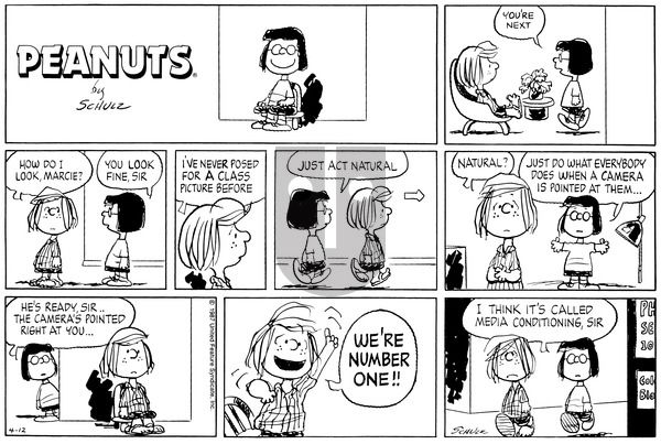 Peanuts on Sunday April 12, 1987 Comic Strip