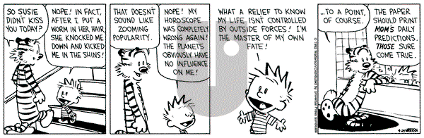 Calvin and Hobbes on Friday April 24, 1992 Comic Strip