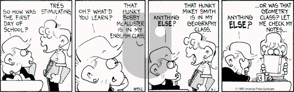 FoxTrot on Tuesday September 1, 1992 Comic Strip