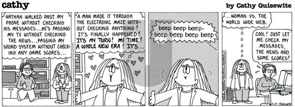 Cathy Classics on Friday September 27, 1996 Comic Strip