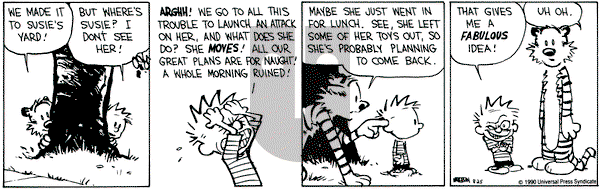 Calvin and Hobbes on Saturday August 25, 1990 Comic Strip