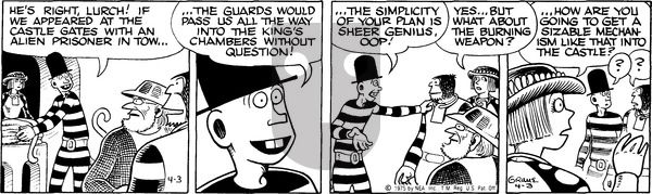 Alley Oop on Thursday April 3, 1975 Comic Strip