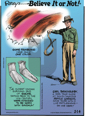 Ripley's Believe It or Not on Wednesday February 14, 2018 Comic Strip