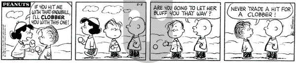 Peanuts on Thursday February 8, 1968 Comic Strip