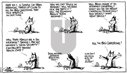 Pat Oliphant on Sunday February 14, 1993 Comic Strip