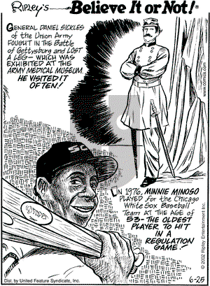 Ripley's Believe It or Not on Tuesday June 25, 2002 Comic Strip