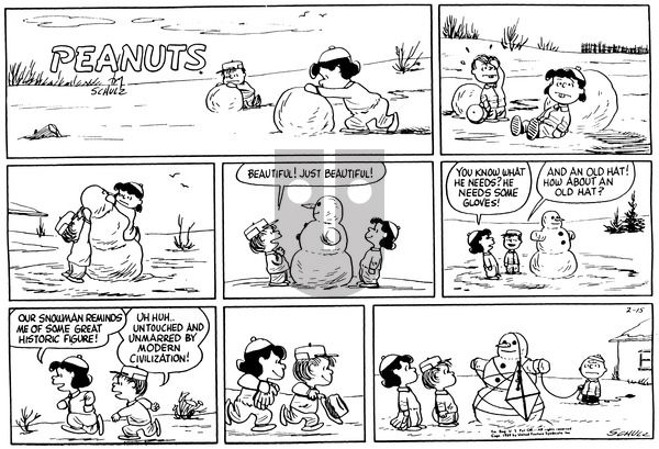 Peanuts on Sunday February 15, 1959 Comic Strip