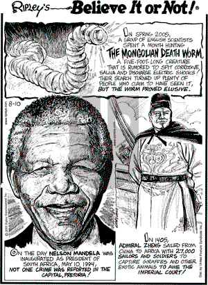 Ripley's Believe It or Not on Wednesday August 10, 2005 Comic Strip