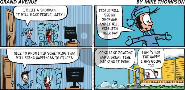 Grand Avenue on Sunday January 28, 2018 Comic Strip