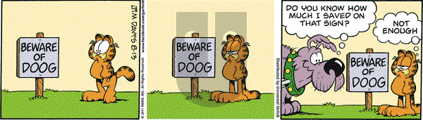 Garfield on Saturday August 13, 2011 Comic Strip