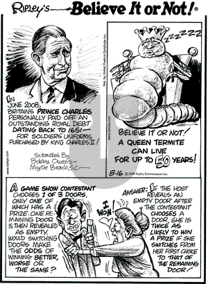 Ripley's Believe It or Not on Saturday August 16, 2008 Comic Strip