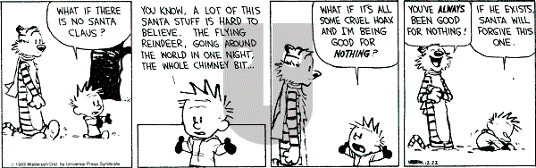 Calvin and Hobbes - Wednesday December 22, 1993 Comic Strip