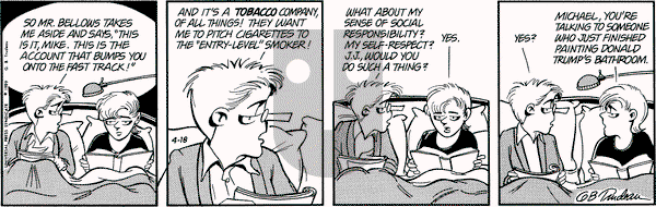 Doonesbury - Tuesday April 18, 1989 Comic Strip