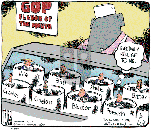 Tom Toles on Monday January 4, 2016 Comic Strip