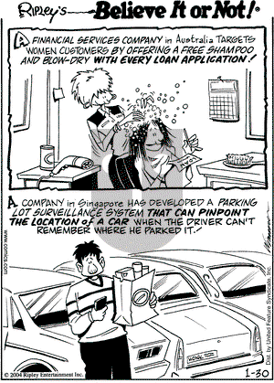 Ripley's Believe It or Not on Friday January 30, 2004 Comic Strip