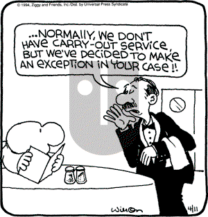 Ziggy on Monday April 11, 1994 Comic Strip