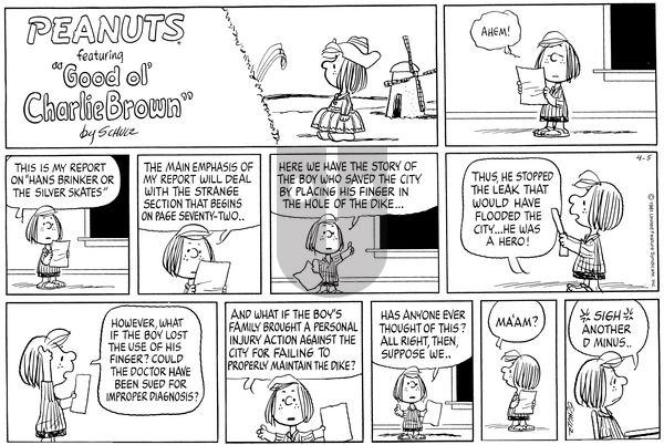 Peanuts on Sunday April 5, 1981 Comic Strip